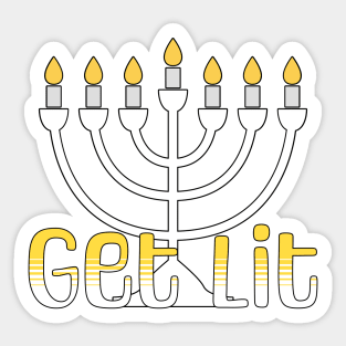 Get Lit - Hanukkah Menorah Sticker